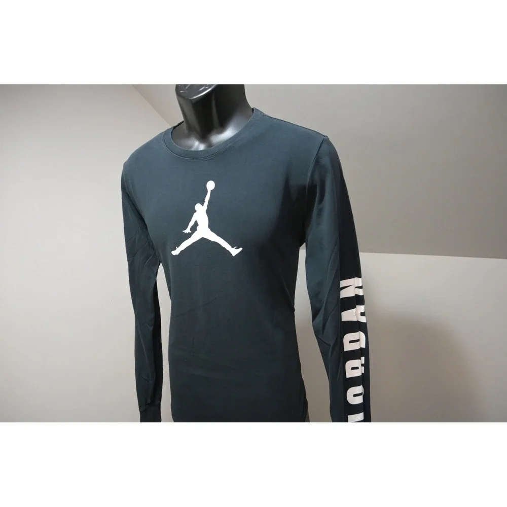 Nike Jordan Dri-FIT Long Sleeve T-Shirt Mens Medium Black Jumpman Graphic EUC
